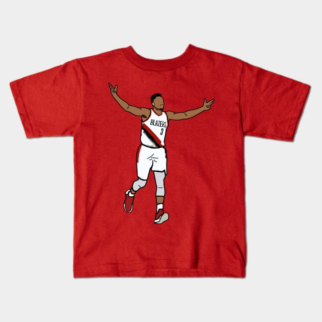 CJ McCollum - NBA Portland Trailblazers Kids T-Shirt by xavierjfong